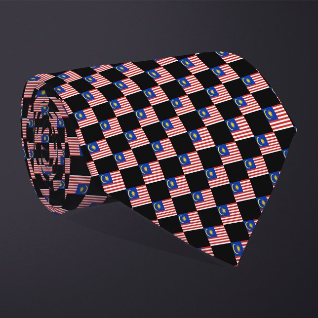 Cravate motif du drapeau À damiers Malaisie (Créateur téléchargé)