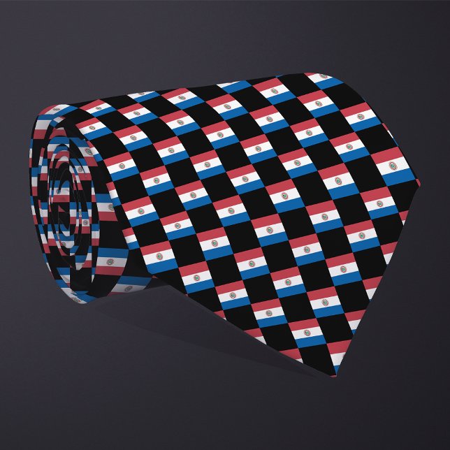 Cravate motif du drapeau À damiers Paraguay (Créateur téléchargé)