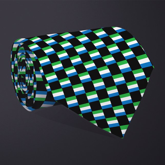 Cravate motif du drapeau À damiers Sierra Leone (Créateur téléchargé)
