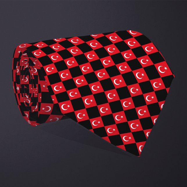 Cravate motif du drapeau À damiers Turquie (Créateur téléchargé)
