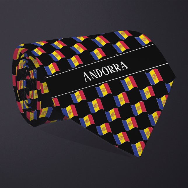 Cravate Motif du drapeau d'Andorre (Créateur téléchargé)