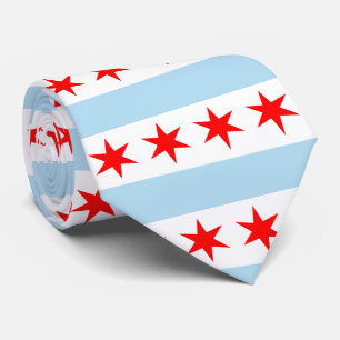 Cravate Motif du drapeau de Chicago
