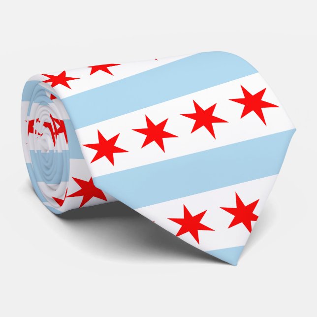 Cravate Motif du drapeau de Chicago (Roulé)
