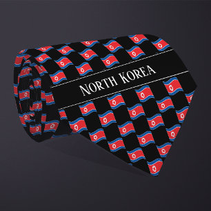 Cravate Motif du drapeau de la Corée du Nord