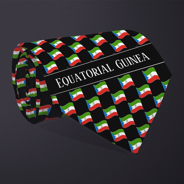 Cravate Motif du drapeau de la Guinée équatoriale (Créateur téléchargé)