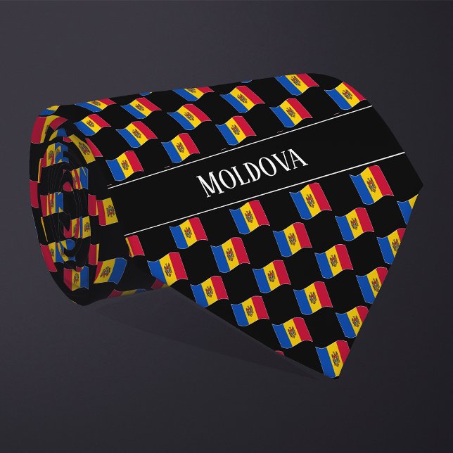 Cravate Motif du drapeau de la Moldavie (Créateur téléchargé)