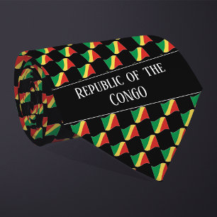 Cravate Motif du drapeau de la République du Congo