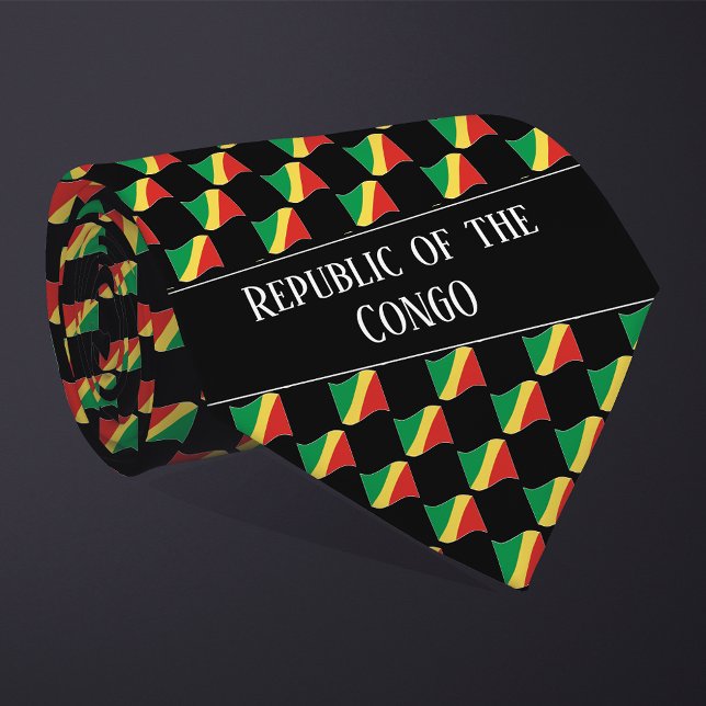Cravate Motif du drapeau de la République du Congo (Créateur téléchargé)