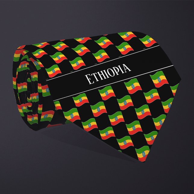 Cravate Motif du drapeau de l'Éthiopie (Créateur téléchargé)