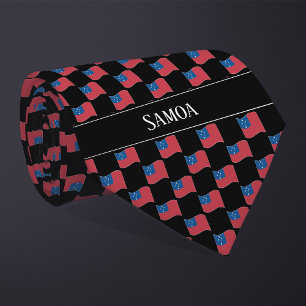 Cravate Motif du Drapeau de Wavy Samoa