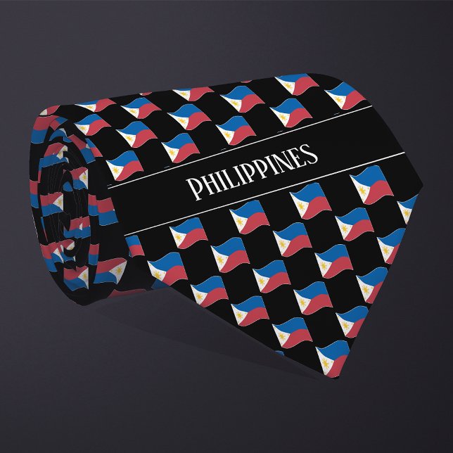 Cravate Motif du drapeau des Philippines Wavy (Créateur téléchargé)