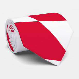 Cravate Motif du drapeau diamant de Bavière rouge et blanc