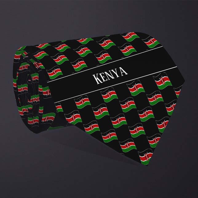 Cravate Motif du drapeau du Kenya vague (Créateur téléchargé)