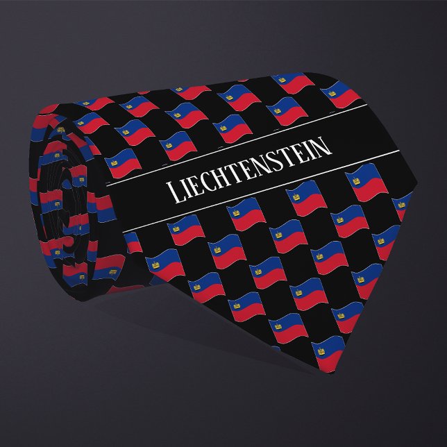Cravate Motif du drapeau du Liechtenstein (Créateur téléchargé)