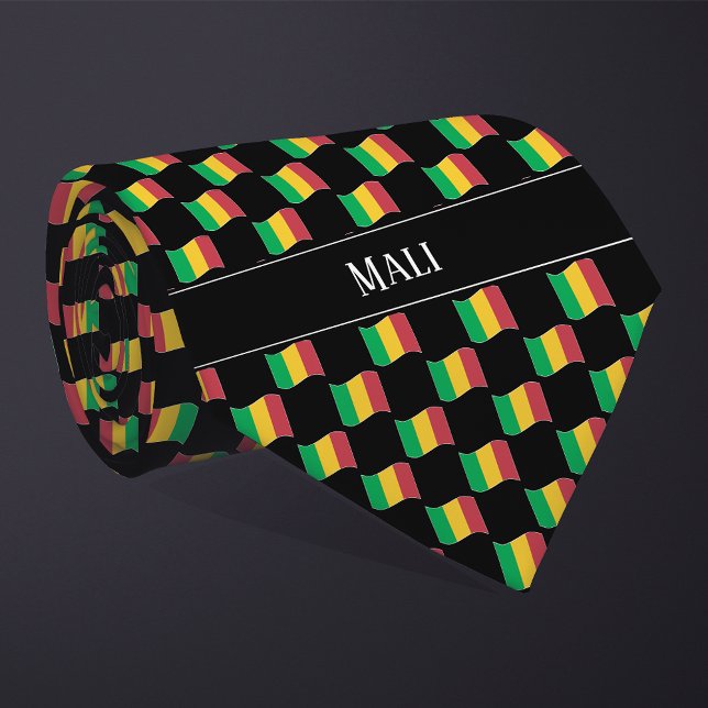 Cravate Motif du drapeau du Mali vague (Créateur téléchargé)