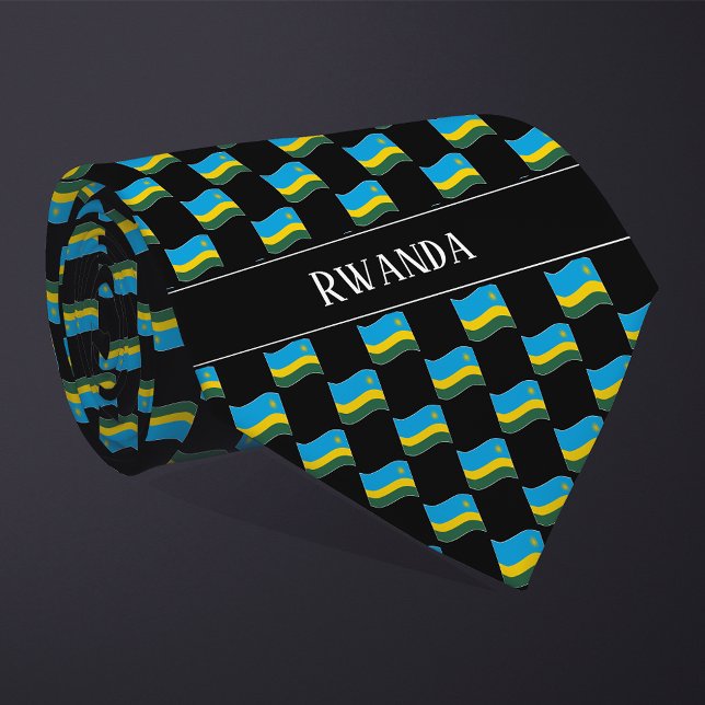 Cravate Motif du drapeau du Rwanda (Créateur téléchargé)