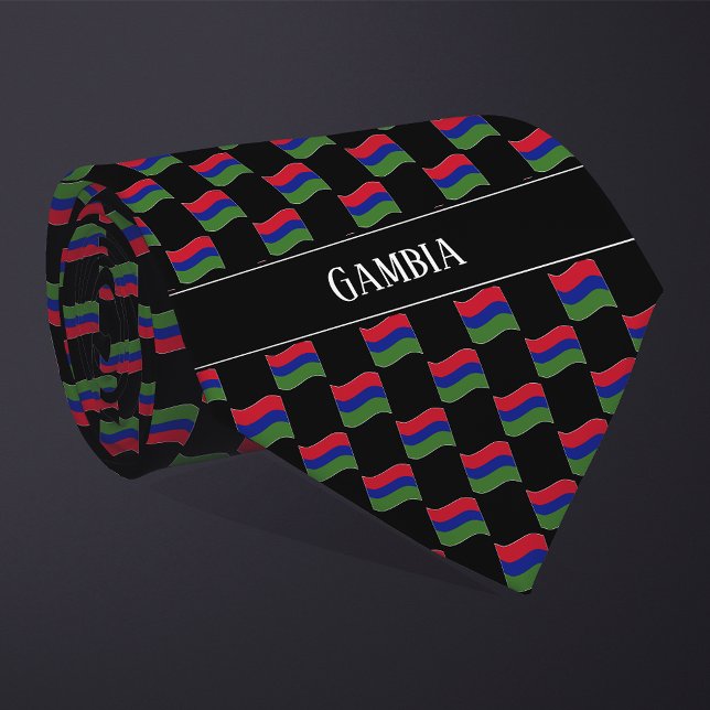 Cravate Motif du drapeau gambien Wavy (Créateur téléchargé)