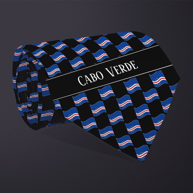 Cravate Motif du Drapeau Wavy Cabo Verde (Créateur téléchargé)