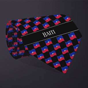 Cravate Motif du Drapeau Wavy Haïti
