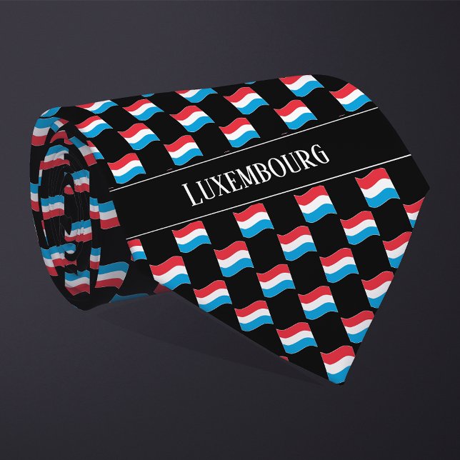 Cravate Motif du Drapeau Wavy Luxembourg (Créateur téléchargé)