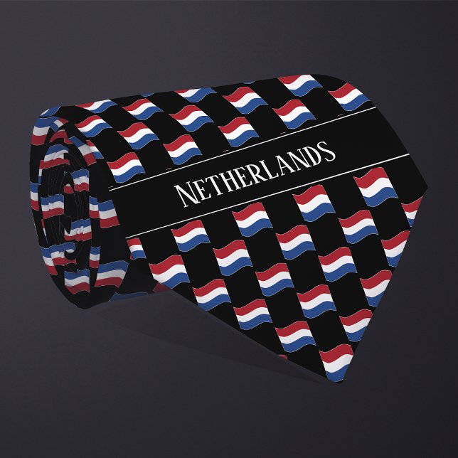 Cravate Motif du drapeau Wavy Pays-Bas (Créateur téléchargé)