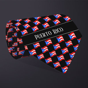 Cravate Motif du drapeau Wavy Porto Rico