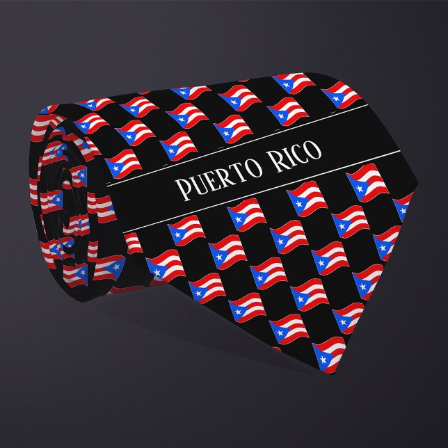 Cravate Motif du drapeau Wavy Porto Rico (Créateur téléchargé)