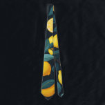 Cravate Motif du jardin de citron. Agrumes tropicaux jaune<br><div class="desc">Cravate motif citron jaune.</div>