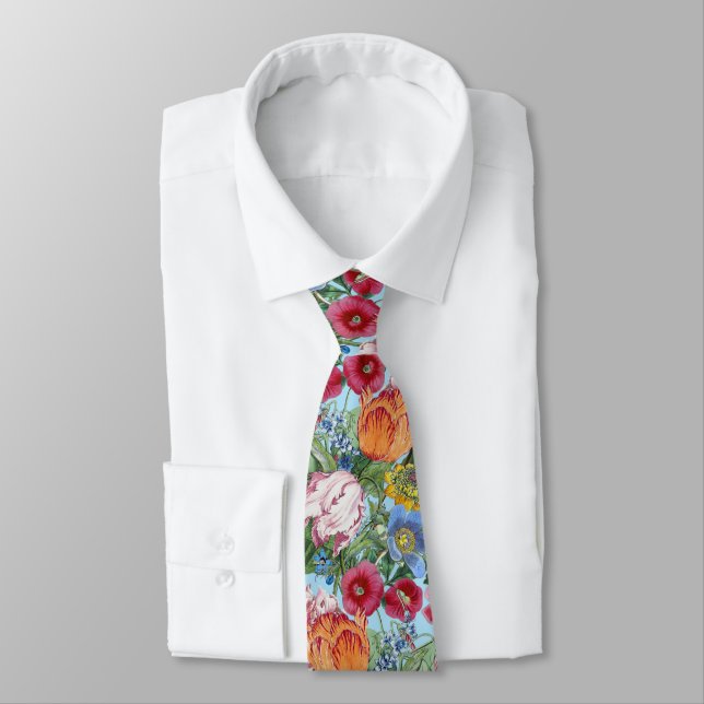 Cravate Motif du jardin des fleurs printanières (Attaché)