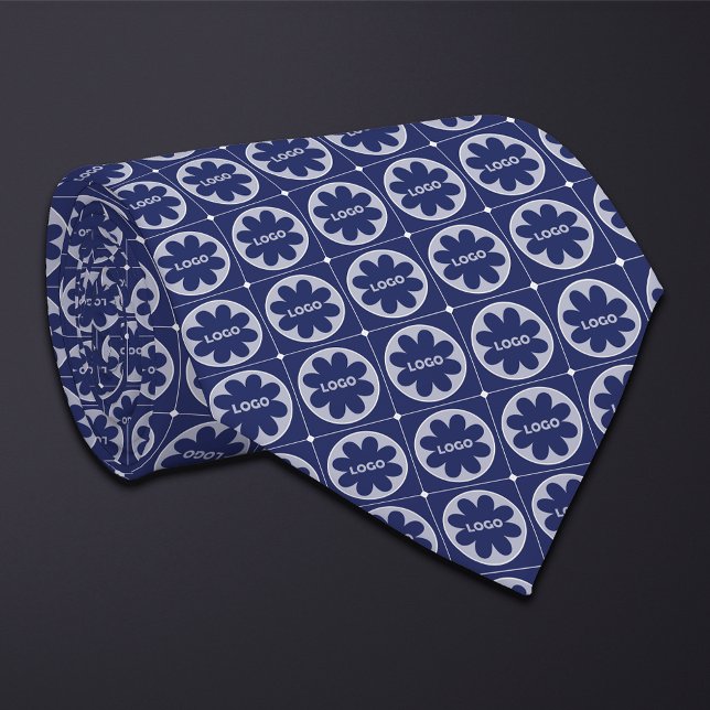 Cravate Motif du logo bleu rond (Créateur téléchargé)