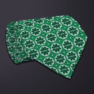 Cravate Motif du logo vert rond
