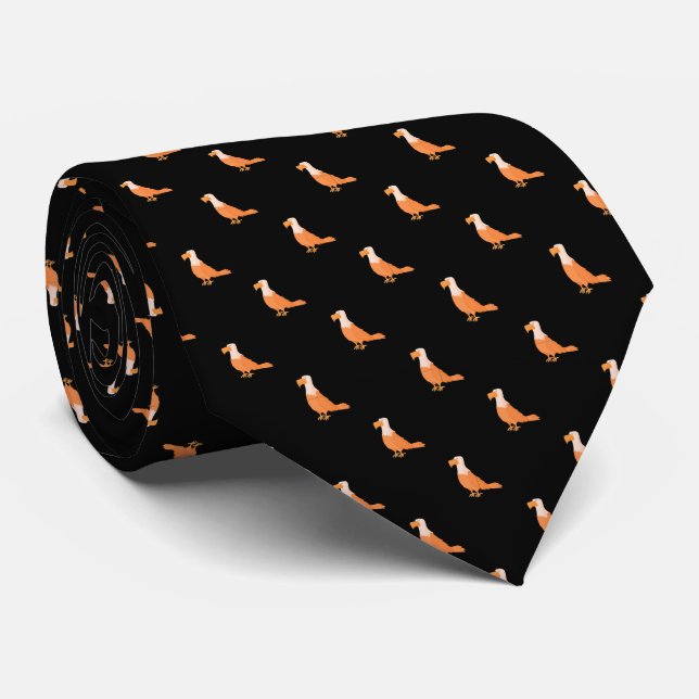Cravate Motif élégant Black Orange Eagle (Roulé)