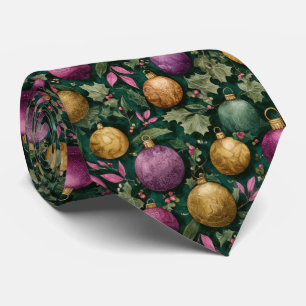 Cravate Motif élégant de boules de Noël