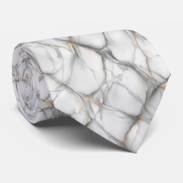 Cravate Motif élégant de veines de marbre (Roulé)
