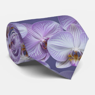 Cravate Motif élégant et sans couture d'orchidées à nervur