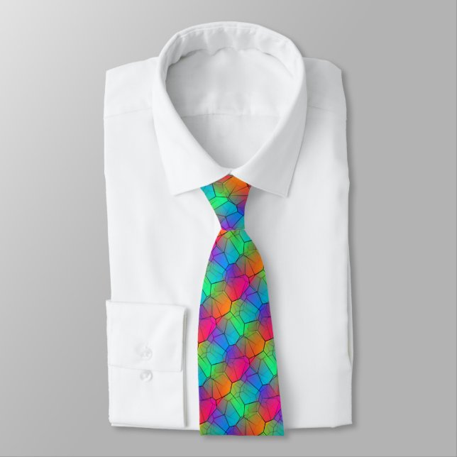 Cravate Motif élégant Rainbow (Attaché)