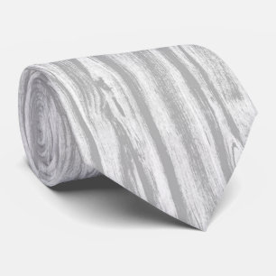 Cravate Motif en bois - gris / gris et blanc