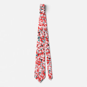 Cravate Motif en cristal - blanc rouge vert
