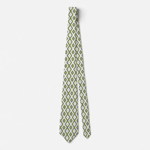 Cravate Motif en diamant vert et blanc