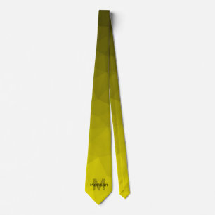 Cravate Motif en maille géométrique gris foncé jaune