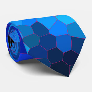 Cravate Motif en mosaïque bleue profonde