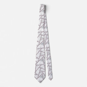 Cravate Motif en mosaïque gris pâle