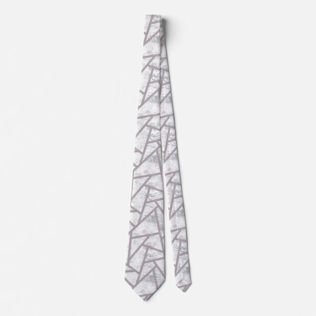 Cravate Motif en mosaïque gris pâle (Devant)