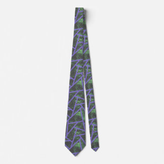 Cravate Motif en mosaïque violet et verte
