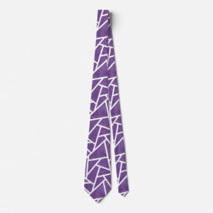 Cravate Motif en mosaïque violette et blanche