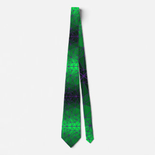 Cravate Motif en verre tendu 02.Green.Ligne violet BG