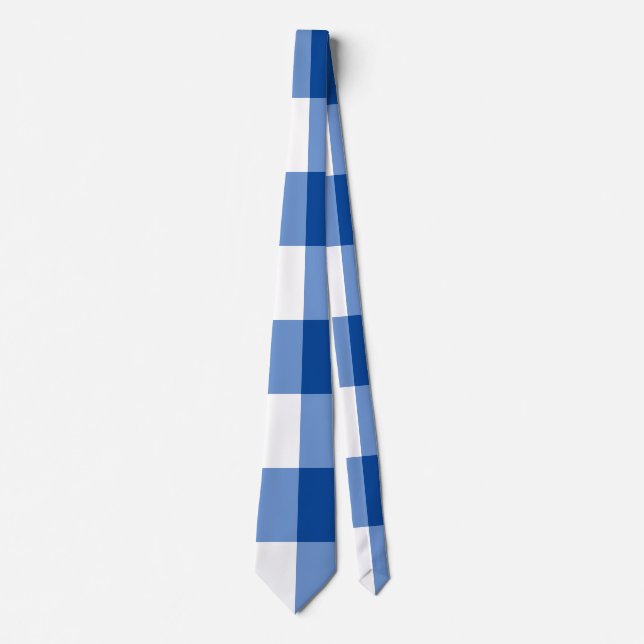 Cravate Motif en vichy bleu (Devant)