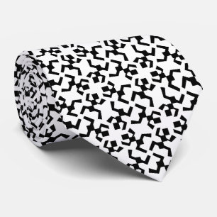 Cravate Motif ethnique africain noir et blanc