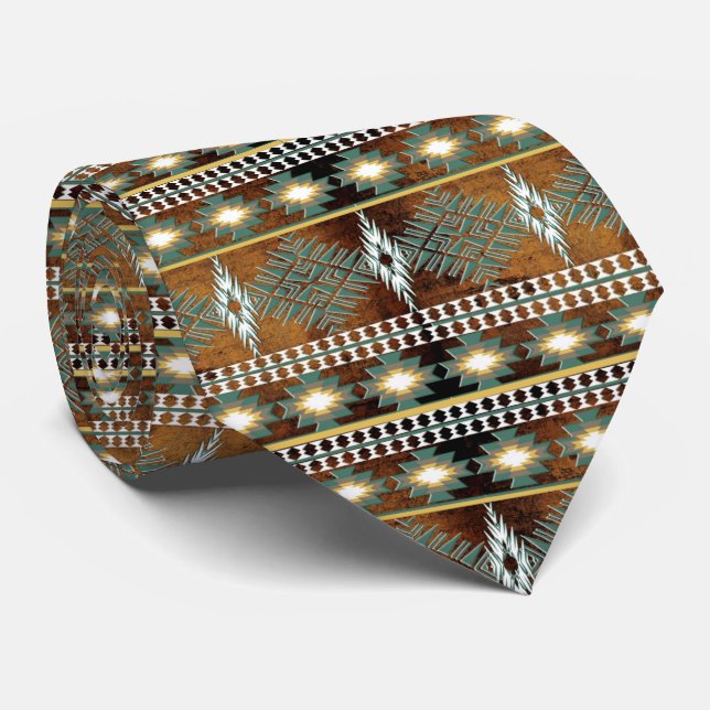 Cravate motif ethnique du sud-ouest (Roulé)