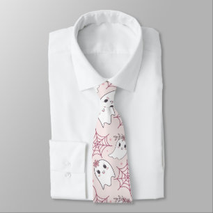 Cravate Motif fantôme Halloween rose pastel Kawaii